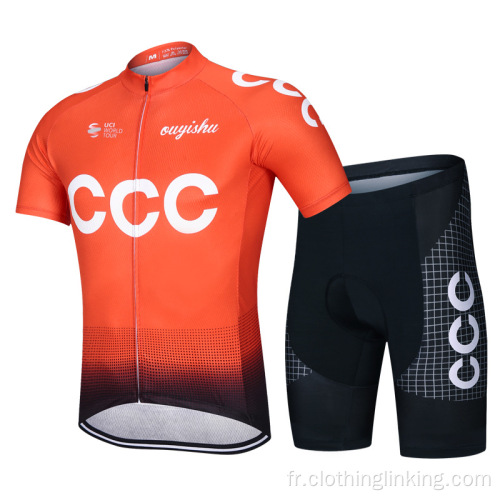 Chemise de vélo de route de vélo de montagne à manches courtes